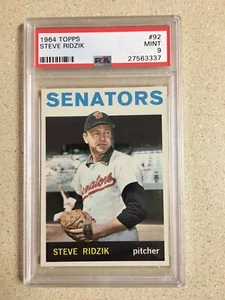 1964 Topps #92 Steve Ridzik PSA 9 MINT SENATORS - Picture 1 of 2