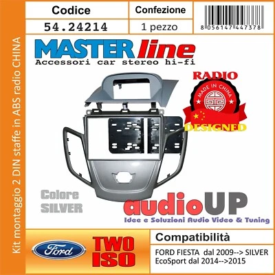 KIT RADIO FORD FIESTA DAL 2009 IN POI CON CORNICE PER RADIO CINESI E STAFFE ABS - Immagine 1 di 4