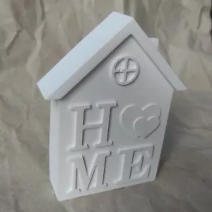 Deko Figur Haus Home Weiß Handmade Keraflott Geschenk - Bild 1 von 2