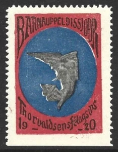 Iceland 1920 Angel Xmas Seal #10  VF-H - Picture 1 of 2