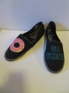 WOMENS SAM EDELMAN CIRCUS BLACK CANVAS DONUT ESPADRILLE SHOES SIZE 9.5 - Picture 1 of 6