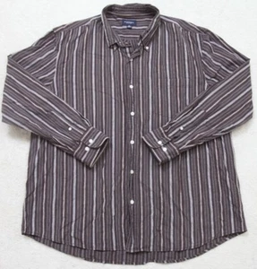 Sonoma Dress Shirt XL Extra Large Long Sleeve Brown & White Striped Cotton 1-38 - Picture 1 of 4