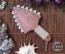 Medium Hawaiian War Axe Style Shark Tooth Lei-O-Mano Tiki Lounge Tropical Decor