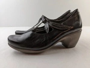 Naot Pleasure Women US 10 Brown Leather Mary Jane Bow Hook Loop Comfort Shoe - Picture 1 of 12