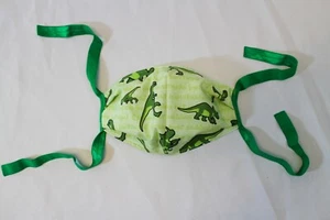 Glühwürmchen Dinosaurier - zweilagige wiederverwendbare waschbare Baumwoll-Gesichtsmaske - Bild 1 von 4