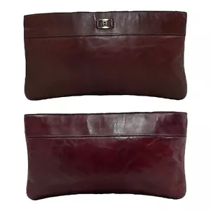 Vintage 60s 70s ETIENNE AIGNER Handmade Leather Clutch Bag Wristlet Handbag City - Picture 1 of 22