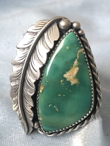 Klassischer handgefertigter natürlicher Nevada Türkis Ring Sterlingsilber Größe 11 - Bild 1 von 4