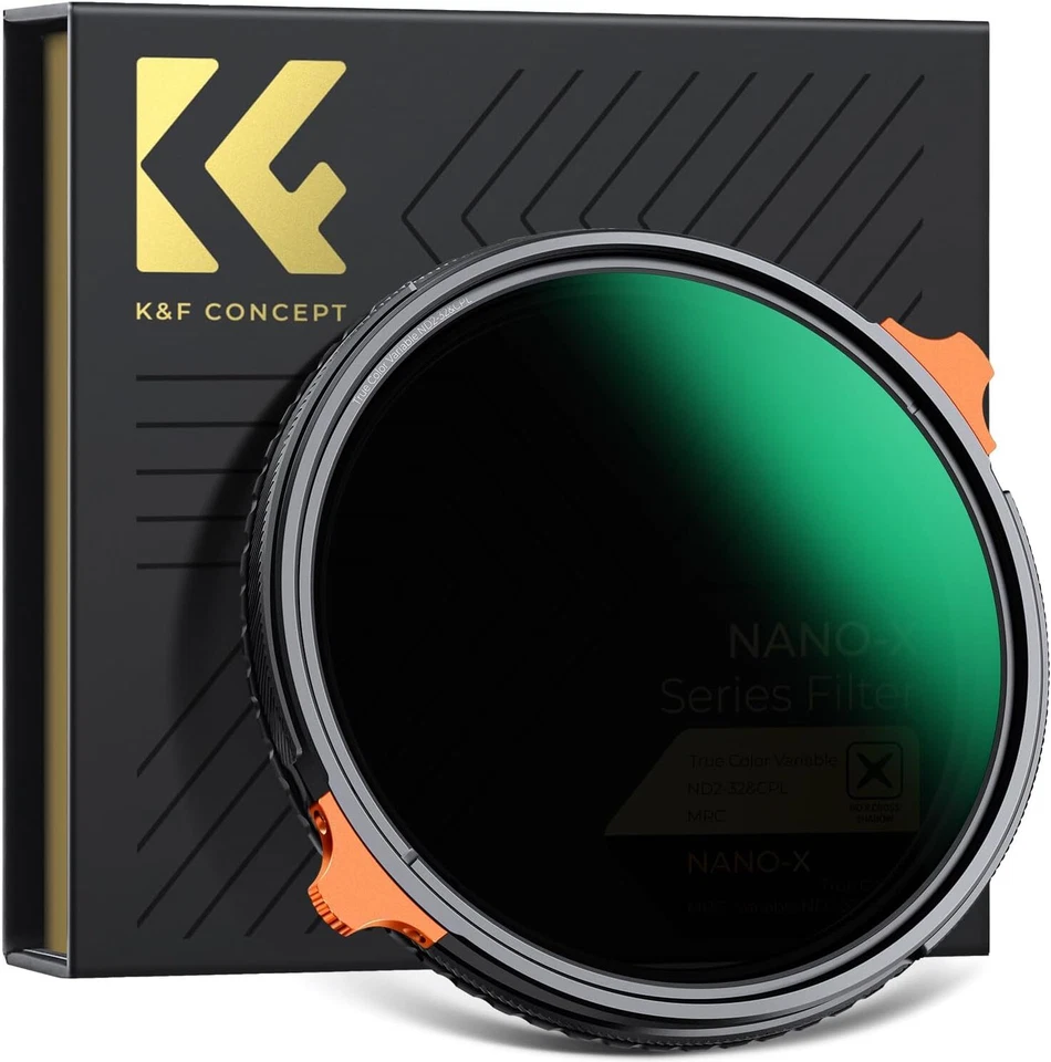 K&F Concept 2 in 1 True Color Variable Fader ND2-32 ND Filter & CPL Lens Filter - Image 1 of 4
