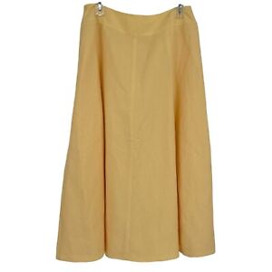 Talbots Vintage Linen Blend Maxi Skirt Size 12 Petite Yellow Lined Women’s