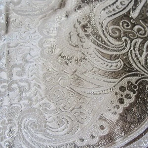 50cm x 116cm Vintage Silver Tinsel Paisley Sewing Fabric 1960s 90s ?Evening Wear - Picture 1 of 7