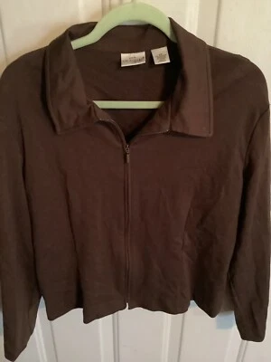 Chaqueta Kim Rogers Cremallera Marrón XL Petite Foto 1 de 3