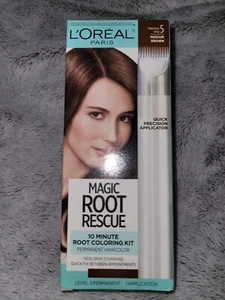 L'OREAL Paris Magic Root Rescue 10 Minute Hair Root Coloring MEDIUM BROWN #5 NEW - Picture 1 of 4