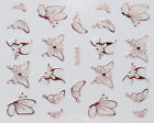 Rose Gold Metallic Outlined Butterflies 3D Nail Art Sticker Decals UV Gel Polish