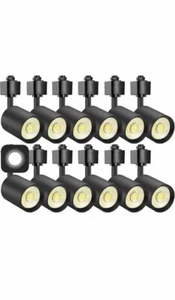 12-Pack 10W Dimmable LED Track Lighting Heads H Type Track~Black~Spotlights - Picture 1 of 10
