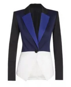 Peter Pilotto Damen Blazer Größe S Colorblock Einknopf Jacke V-Ausschnitt Schwarz - Bild 1 von 12