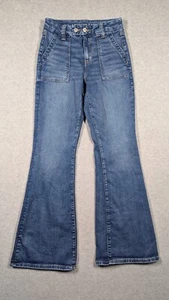 American Eagle Women Jeans Size 4 Curvy Super High Rise Flare 31" Inseam Y2k - Picture 1 of 14