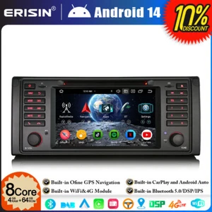 Android 14 8-Core 4GB+64GB Autoradio DVD GPS DAB+ Per BMW Serie 5 E39 M5 BT 5.0 - Imagen 1 de 24