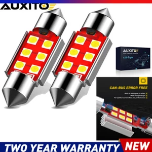 2x AUXITO CAR LED 36MM INTERIOR WHITE LIGHT BULB 6SMD 3030 AUTO DOME GLOBE - Picture 1 of 8