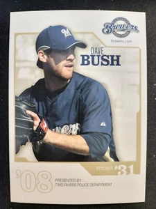 2008 Milwaukee Brewers Police Dave Bush Two Rivers Card - Picture 1 of 2