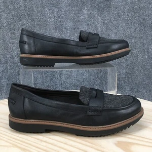 Clarks Collection Shoes Womens 8.5 M Raisie Eletta Penny Loafer 26130062 Black - Picture 1 of 14