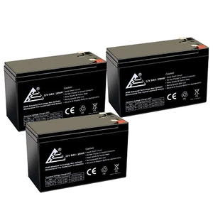 3 Packs: 12 Volt 9Ah Rechargeable Sealed Lead Acid AGM Battery Terminal F2 - Picture 1 of 6