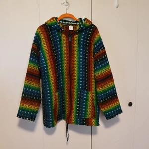 Ecuador Clothing Sumag Maki Hooded Sweater Zip Jacket Wool Sz Medium - Picture 1 of 6