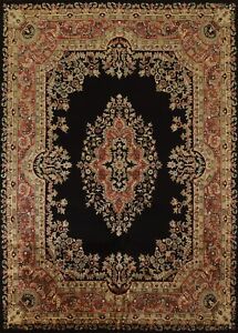 Black/ Rust Floral Aubusson Area Rug Hand-tufted Wool Oriental Indian All Sizes