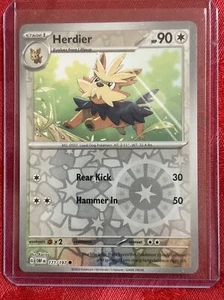 Herdier 171/197 Reverse Holo NM Scarlet & Violet (Obsidian Flames) Pokémon Card - Picture 1 of 7