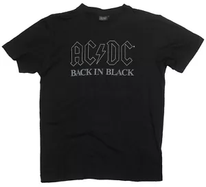 AC DC T Shirt Back In Black Official Logo Rock Band Album Cover M L XL XXL New - Picture 1 of 16