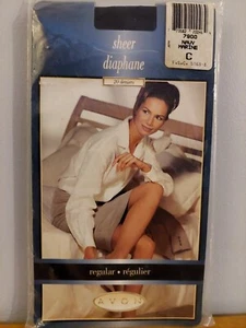 Vintage Pantyhose Avon Regular Color Navy Size C BDR2 - Picture 1 of 7