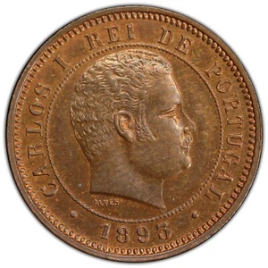 PORTUGAL: 1893 5 Reis PCGS MS65BN — PROOFLIKE FINEST KNOWN, SOLE PCGS MS65 - Picture 1 of 3