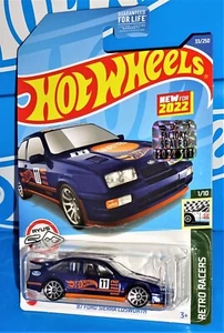 Hot Wheels Factory Set New For 2022 Retro Racers '87 Ford Sierra Cosworth Blue - Picture 1 of 2