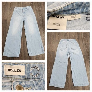 Rolla's High Rise Wide Leg Washed Light Denim Jeans Size 32 - Picture 1 of 5