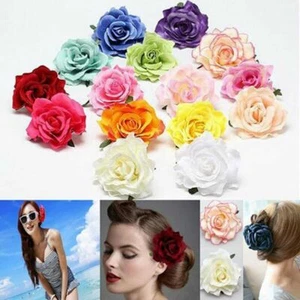 Women Rose Flower Hair Clips Aalligator Brooch Girl Bridal Wedding Accessories - Picture 1 of 19