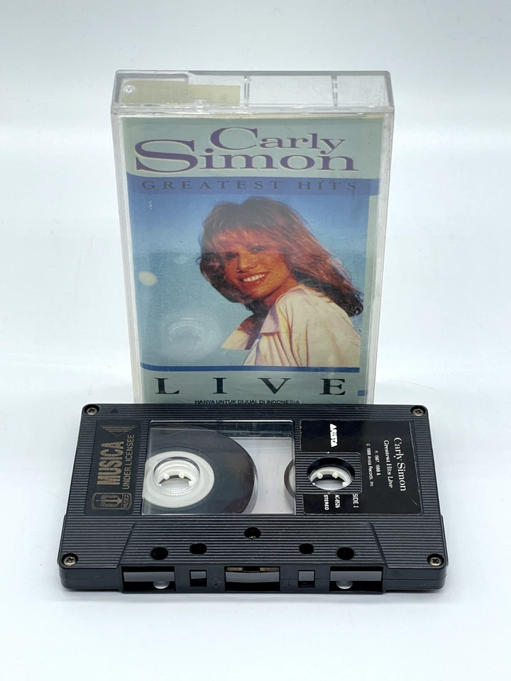 RARE CARLY SIMON - GREATEST HITS LIVE - CASSETTE TAPE INDONESIA - Image 1 of 1