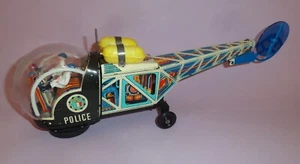 ALTER BLECH POLIZEI PATROUILLE HUBSCHRAUBER B/O GRIECHISCH LITHO LYRA SPIELZEUG GRIECHENLAND 70er - Bild 1 von 13