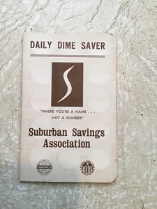 30 FDR 10 Cent COIN 1947D Silver F-AU INSIDE DAILY DIME SAVER SUBURBAN BANK BOOK - Picture 1 of 24
