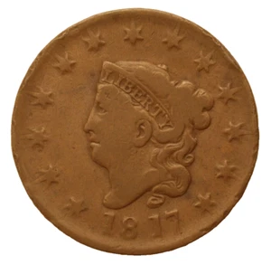 1817 Large Cent Coronet Head N-9 R2 Mouse Fine - Picture 1 of 4