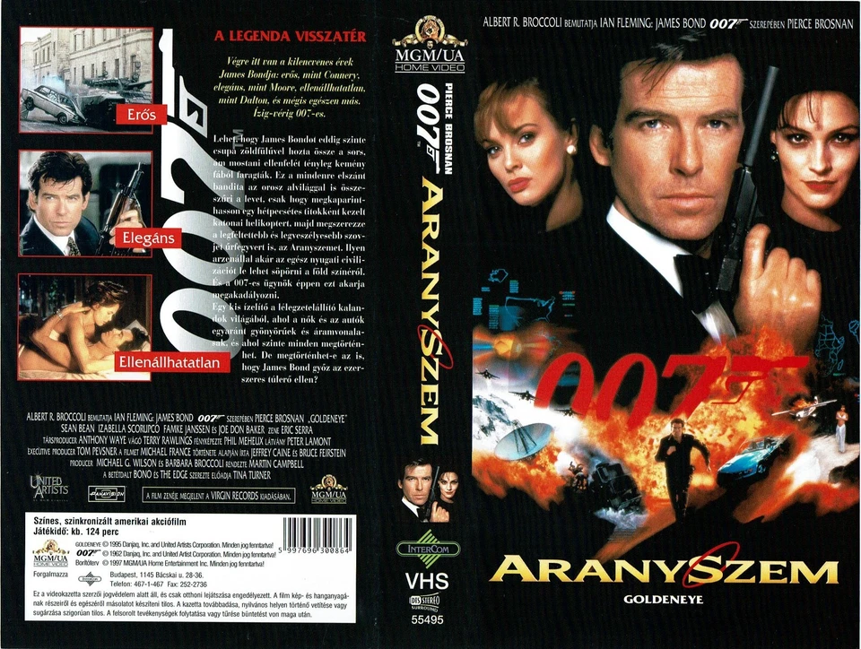 JAMES BOND - GOLDEN EYE (1) / HUNGARIAN VIDEO SLEEVE / MGM/UA VIDEO LABEL - Image 1 of 1