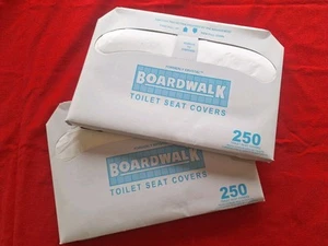 disposable toilet seat covers 2 Packs Of 250 ( 500) Covers Boardwalk Krystal - Picture 1 of 3