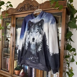 Majestic Wolf In Forest Hoodie, Spiritual Casual Neuheit - Bild 1 von 9