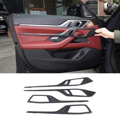 Cubierta de moldura de panel de puerta de fibra de carbono real para BMW 430i M440i Gran Coupé G26 22-24 Foto 1 de 4