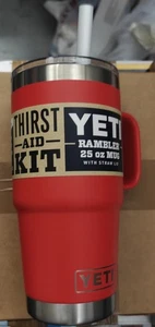 Taza de paja YETI Rambler 25 oz Duracoat RESCATE ROJO tapa y pajita BPA  - Imagen 1 de 4