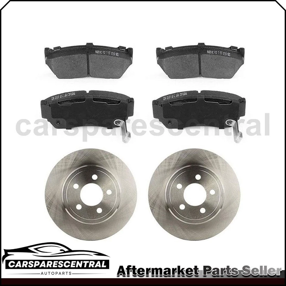 Front Rotors Ceramic Brake Pads Fits 2000 2001 2002 2003 2004 2005 Nissan Tsuru - Image 1 of 4