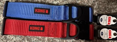 Set Of 2 XL KONG Dog Collars - Collar XL RED BLUE New! - Image 1 of 4