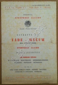 Materiali edili - Brochure pubblicitaria Brevetti Stonproof Alajmo - Milano '50 - Picture 1 of 1
