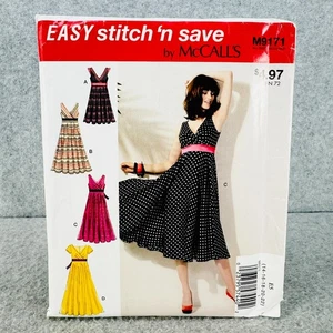 McCalls 9171 Plus Size V Neck Dress Flared Skirt Misses Sz 14 22 Sewing Pattern - Picture 1 of 6