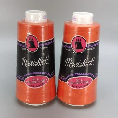 Maxi Lock All Purpose Serger TEX27 Thread Toboggan Orange 3000YD Cone X2 - Image 1 of 4