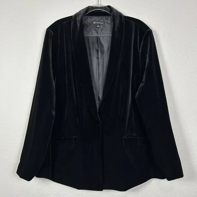 INC International Concepts women plus size 3X black velvet blazer jacket - Image 1 of 4