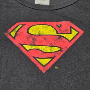 Vintage 90er DC Comics Superman T-Shirt Damen Junior Large schwarz Jerry Leigh - Bild 1 von 6